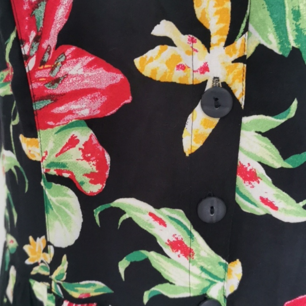 Vintage 70s/80s Meico Hawaiian tropical maxi dress with pockets. Size 14. - Picture 3 of 9